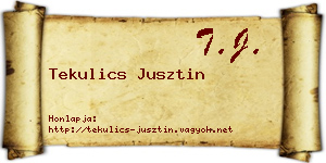Tekulics Jusztin névjegykártya
